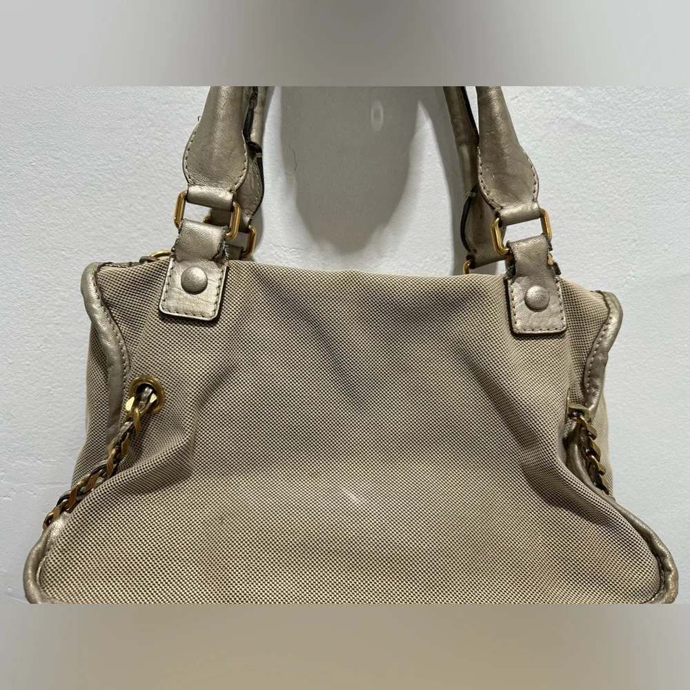 Chloe Metallic Champagne Satchel Bag - Picture 5 of 15